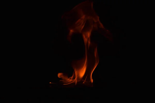 Fire flames on black background — Stock Photo, Image