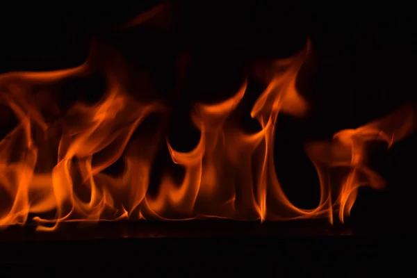 Llamas Fuego Sobre Fondo Negro — Foto de Stock