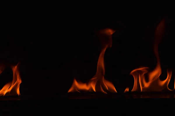 Vuur Vlammen Zwarte Achtergrond — Stockfoto