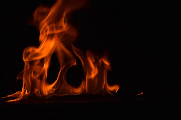 Fire Flames Black Background — Stock Photo, Image