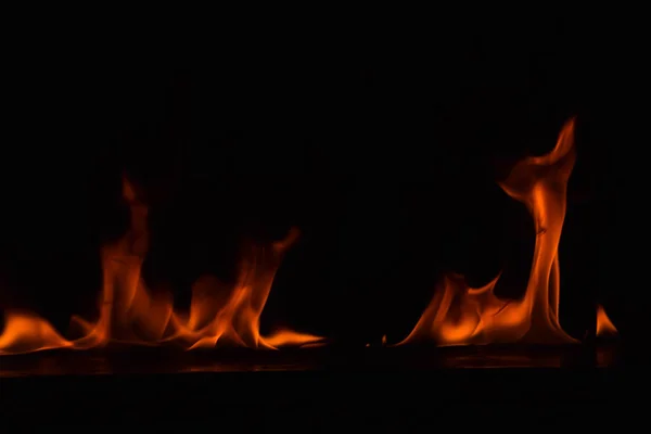 Llamas Fuego Sobre Fondo Negro —  Fotos de Stock