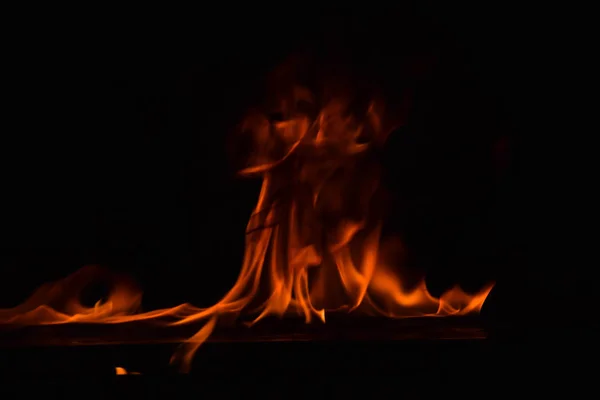 Llamas Fuego Sobre Fondo Negro — Foto de Stock