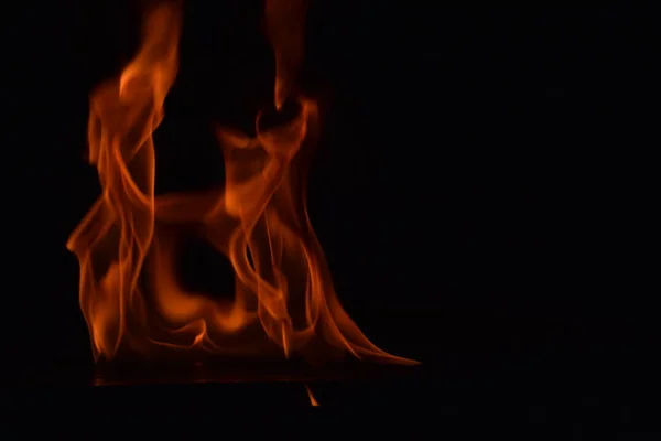 Abstrakte Feuer Flammen Isoliert Auf Schwarzem Hintergrund — Stockfoto