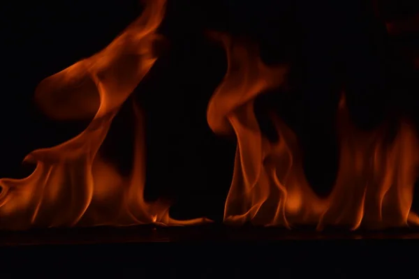 Abstrakte Feuer Flammen Isoliert Auf Schwarzem Hintergrund — Stockfoto