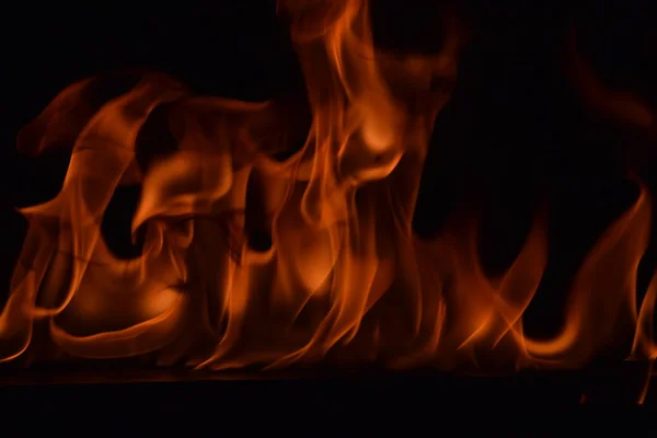 Abstract Fire Flames Isolated Black Background — Stock Photo, Image