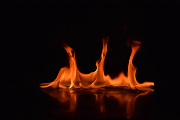 Abstract Fire Flames Isolated Black Background — Stock Photo, Image