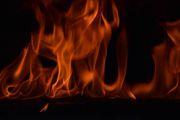 Abstrakte Feuer Flammen Isoliert Auf Schwarzem Hintergrund — Stockfoto