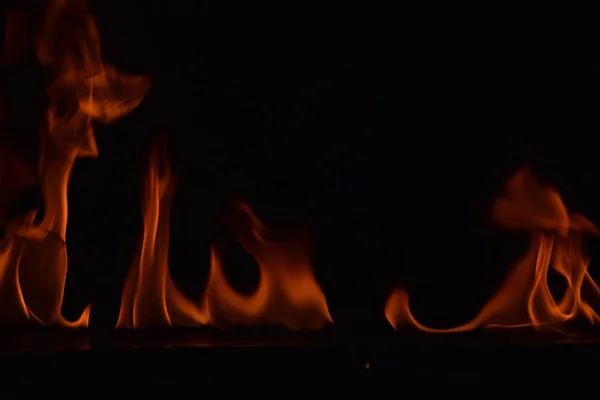 Abstract Fire Flames Isolated Black Background — Stock Photo, Image