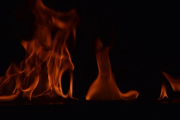 Llamas Fuego Abstractas Aisladas Sobre Fondo Negro —  Fotos de Stock