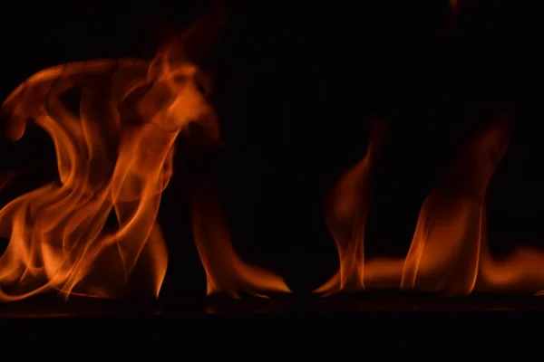 Abstrakte Feuer Flammen Isoliert Auf Schwarzem Hintergrund — Stockfoto