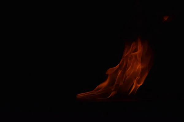 Résumé Flammes Feu Isolées Sur Fond Noir — Photo