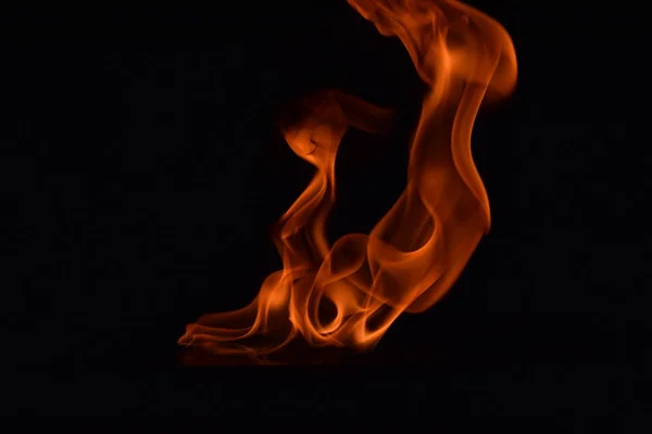 Abstract Fire Flames Isolated Black Background — Stock Photo, Image