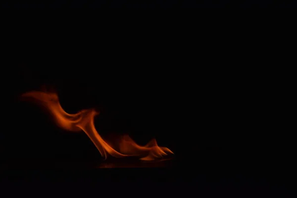 Absztrakt Tűz Láng Elszigetelt Fekete Háttér — Stock Fotó