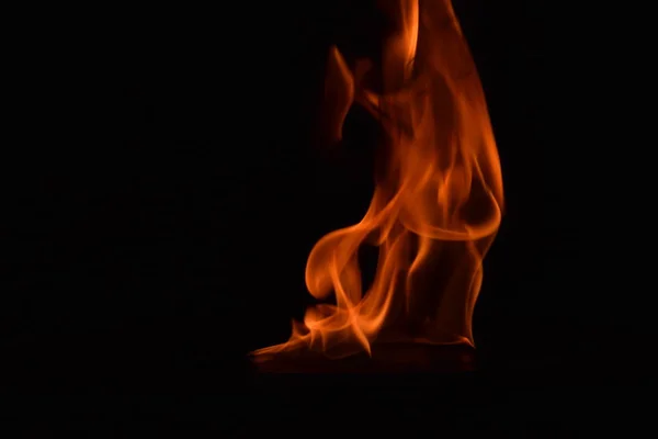 Résumé Flammes Feu Isolées Sur Fond Noir — Photo