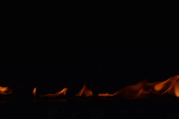 Résumé Flammes Feu Isolées Sur Fond Noir — Photo