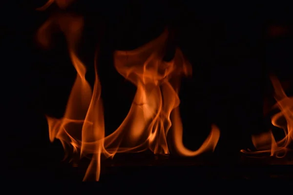 Abstract Fire Flames Isolated Black Background — Stock Photo, Image