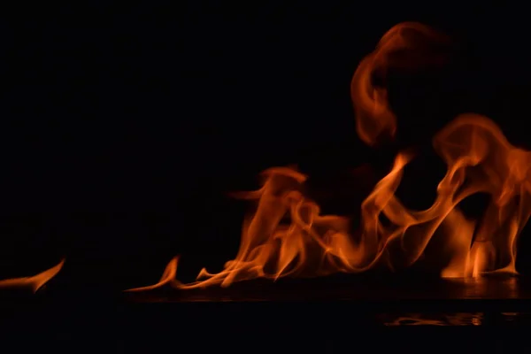 Absztrakt Tűz Láng Elszigetelt Fekete Háttér — Stock Fotó