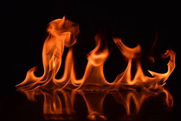 Abstract Fire Flames Isolated Black Background — Stock Photo, Image