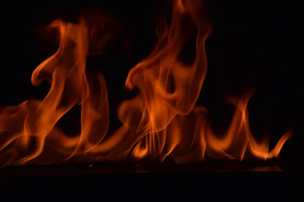 Abstract Fire Flames Isolated Black Background — Stock Photo, Image