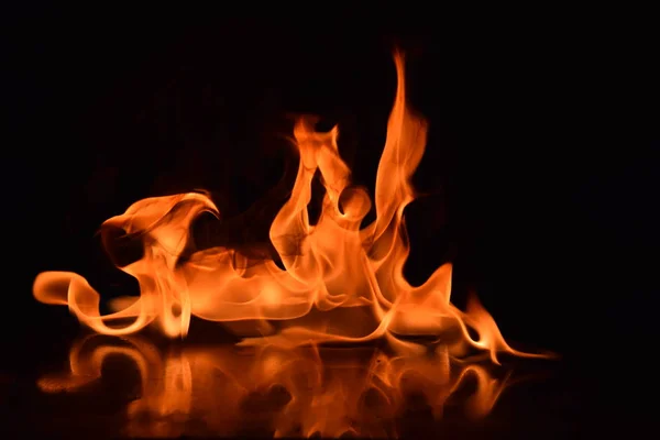 Abstract Fire Flames Isolated Black Background — Stock Photo, Image