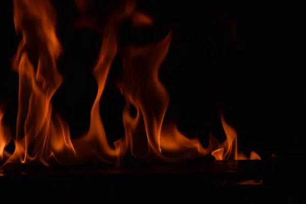 Abstract Fire Flames Isolated Black Background — Stock Photo, Image