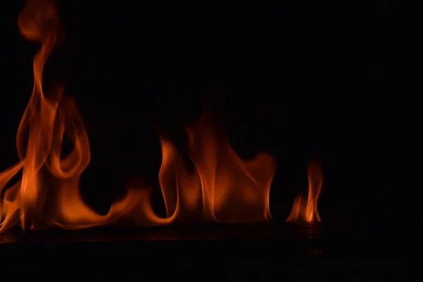 Flăcări Abstracte Foc Izolate Fundal Negru — Fotografie, imagine de stoc