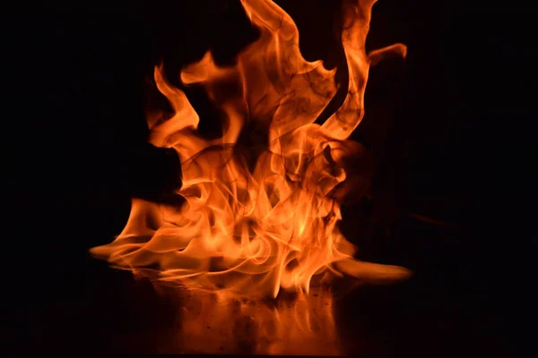 Abstract Fire Flames Isolated Black Background — Stock Photo, Image