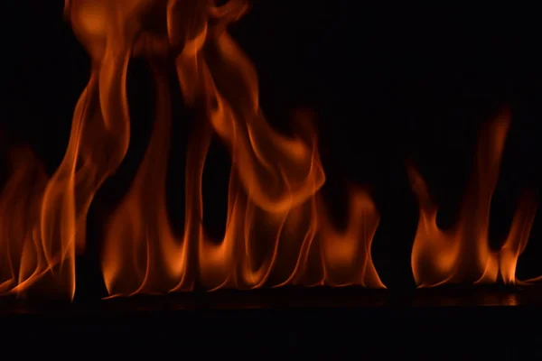 Abstract Fire Flames Isolated Black Background — Stock Photo, Image