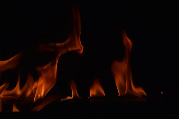 Abstract Fire Flames Isolated Black Background — Stock Photo, Image