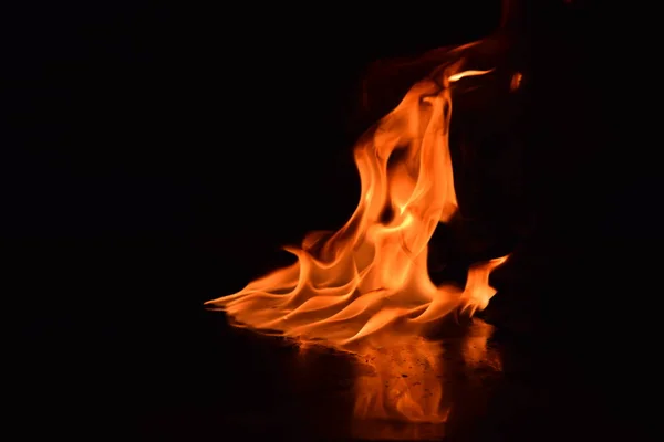 Abstract Fire Flames Isolated Black Background — Stock Photo, Image