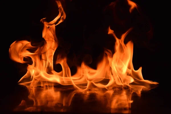 Abstract Fire Flames Isolated Black Background — Stock Photo, Image