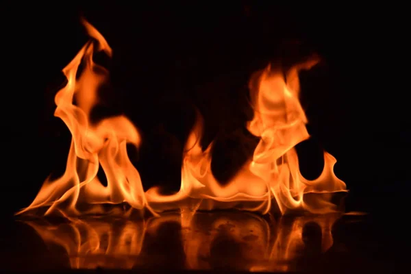 Abstract Fire Flames Isolated Black Background — Stock Photo, Image