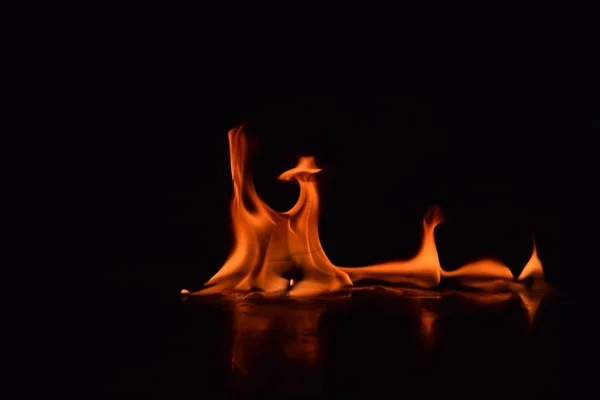 Abstract Fire Flames Isolated Black Background — Stock Photo, Image