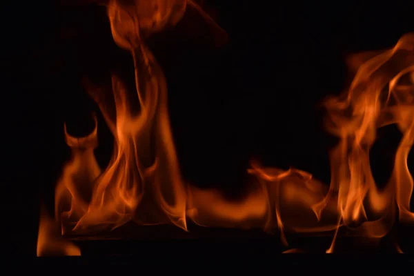 Abstract Fire Flames Isolated Black Background — Stock Photo, Image