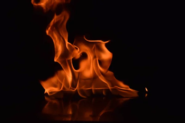 Abstract Fire Flames Isolated Black Background — Stock Photo, Image