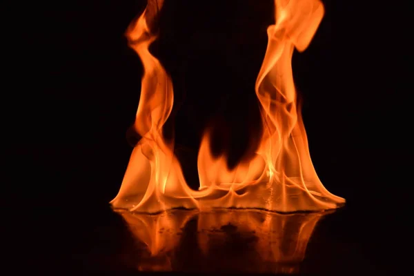 Abstract Fire Flames Isolated Black Background — Stock Photo, Image