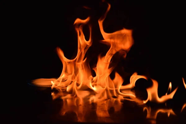 Abstract Fire Flames Isolated Black Background — Stock Photo, Image