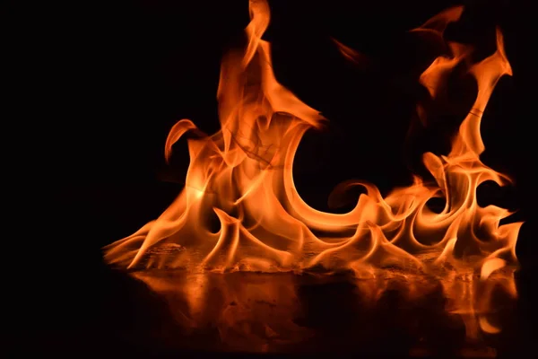 Abstract Fire Flames Isolated Black Background — Stock Photo, Image