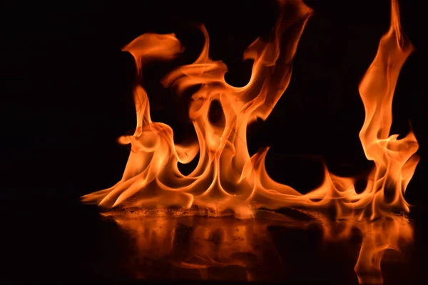 Abstract Fire Flames Isolated Black Background — Stock Photo, Image