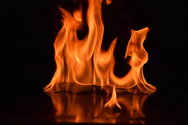 Abstract Fire Flames Isolated Black Background — Stock Photo, Image