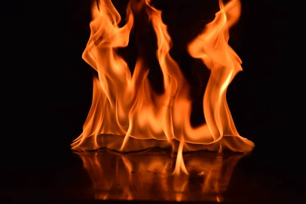 Abstract Fire Flames Isolated Black Background — Stock Photo, Image