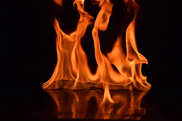 Abstract Fire Flames Isolated Black Background — Stock Photo, Image