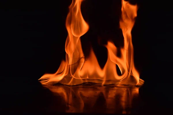 Abstract Fire Flames Isolated Black Background — Stock Photo, Image