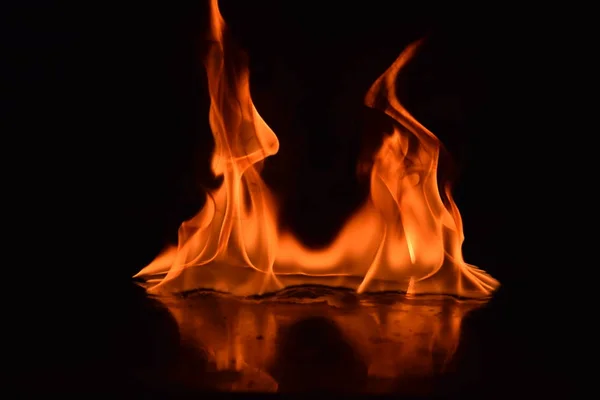 Abstract Fire Flames Isolated Black Background — Stock Photo, Image