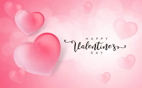 Fondo Del Día San Valentín Con Corazones Ilustración Vectorial Lindo — Vector de stock