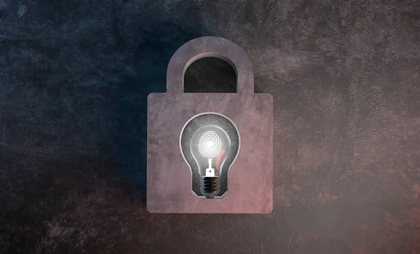 bulb lights, Copyright protect and lock creative idea