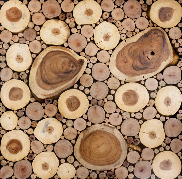 Texture pattern of round teak wood stump circle background — Stock Photo, Image