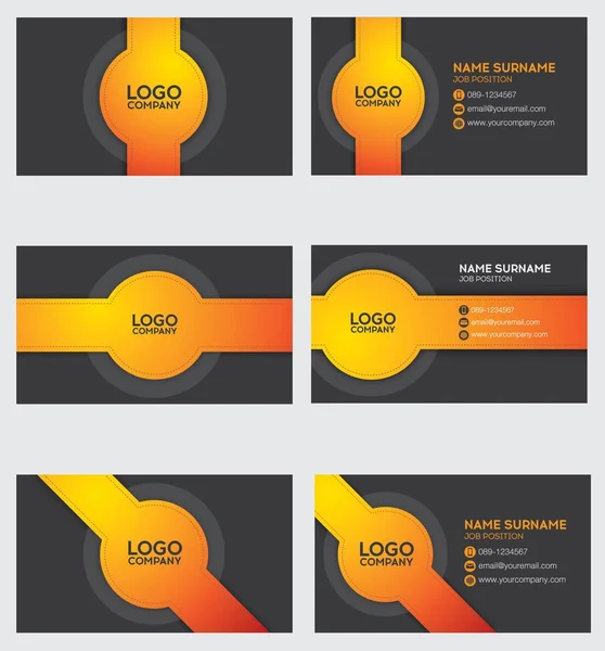 Набор современных шаблонов визитной карточки, золотисто-оранжевый цвет — стоковый вектор