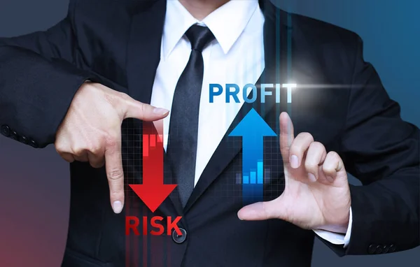 business man show increase profit and decrease risk of investmen