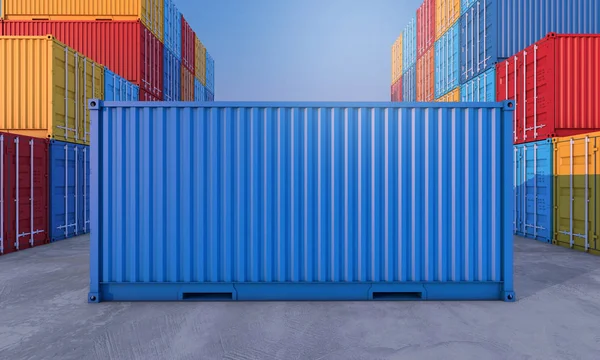 Stapel containers vak vrachtschip van het goederenvervoer voor import export bu — Stockfoto